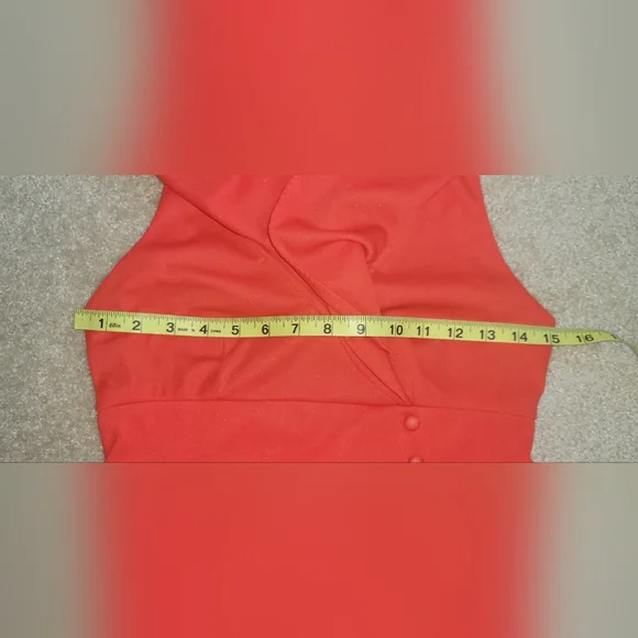 Vintage 1970’s Women's XS Maxi Dress Red Sleeveless Ruffle top. - Picture 4 of 11